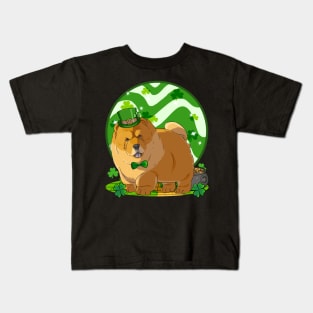 Chow Chow St Patricks Day Leprechaun Kids T-Shirt